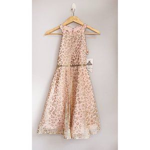 nwt RARE EDITIONS girls sz 16 Royal Occasion pink glitter leopard tulle dress